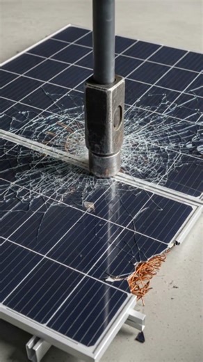 Rompiendo un Panel Solar con Martillo Hidráulico ☀️🔨