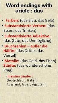 Der, die, das endlich verstehen! Alle Regeln + Endungen (A1–B2) #deutsch #article
