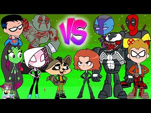 Teen Titans Go! vs. Guardians of the Galaxy X-Men and friends Cartoon Character Color Swap - SETC