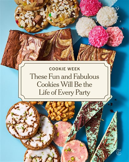 NYT Cooking on Instagram: "Cookie Week, New York Times Cooking’s annual holiday baking tradition, is back. This year we’re baking our favorite sweet and savory cravings into seven festive treats, with recipes and videos to accompany them. At the link in bio, delight in brownies that taste like Vietnamese iced coffee, savor the flavors of a coconut cake in a bright, bite-size package, or treat yourself to some mint chocolate chip — shortbreads, not ice cream. But don’t forget to have fun — the ho