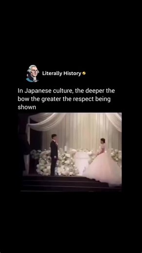 Literally History on Instagram: "In Japanese culture, the deeper the bow, the greater the respect being shown. Bowing, or ojigi, is more than a simple gesture it is a language of humility, gratitude, and sincerity woven into daily life. From casual greetings to formal ceremonies, every angle of the bow carries meaning. A slight nod may signal acknowledgment or politeness, while a deep, extended bow expresses profound respect or apology. The movement is deliberate and graceful, reflecting not jus