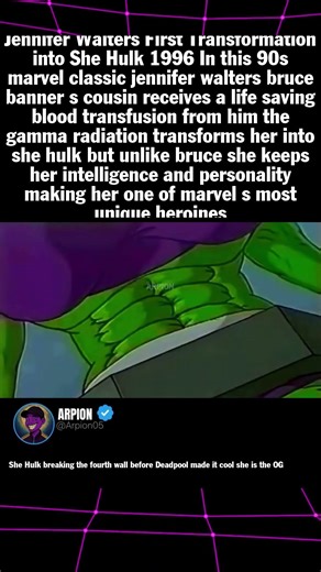 Jennifer Walters First Transformation into She Hulk 1996 In this 90s marvel classic jennifer walters