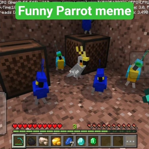 #Funny Parrot meme 🤣#Minecraft