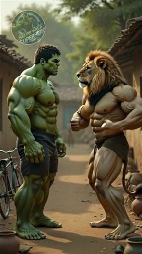 Gaon Ke Logo Ko Hulk Ne Bachacya! 😱| Hulk Greatest Fight With Lion man #hulk #avengers #funny