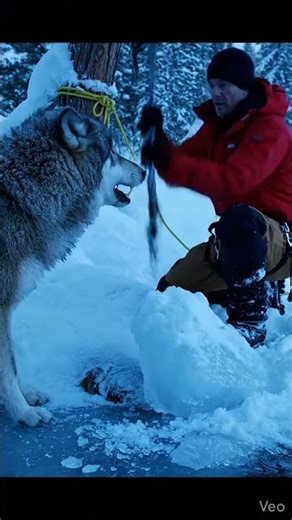 Frozen & Trapped in MontanaThe Wolf Rescue That Shocked Everyone#rescue #animals #trending #shorts