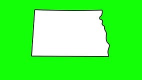 North Dakota State of USA with Pointer in Capital City Bismarck. Animated Close Up Map of North Dakota Stock Footage - Video of highlighted, marks: 207978756