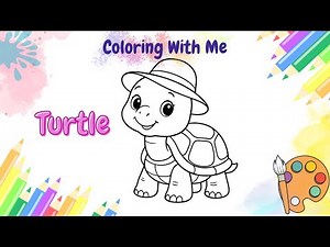 Cute Turtle Coloring Tutorial 🐢🎨 | Easy Drawing & Coloring for Kids