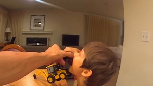Axel Fixes His Toy Backhoe - The Axel Show