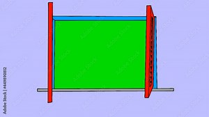 Old style wooden shutters opening 2D hand drawn animation.4K.Includes green screen/alpha matte.Seamless loop.Slow version. Stock Video