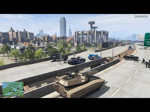GTA 5 Liberty City Khanjali Tank Rampage + 10 Star Escape [R.D.E. 4.1.4 LCPD Takeover Config]