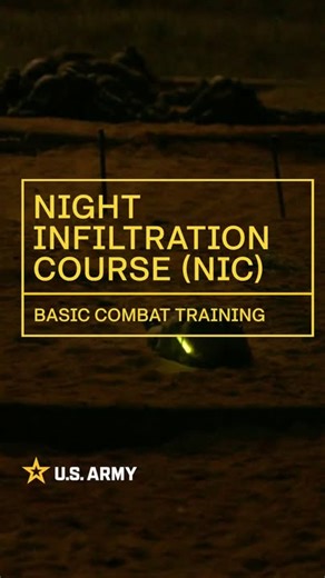 Trainees completing Basic Training, or One Station Unit Training, must complete the Night Infiltration Course (NIC) before graduating. NIC simulates combat conditions for Trainees as they must navigate under direct fire over 100 meters. The purpose of the NIC is to build U.S. Army Trainees' confidence and introduce them to the sights and sounds of the battlefield in a controlled manner. This exposure allows them to understand how to work as a team and build self-confidence. What was your NIC exp