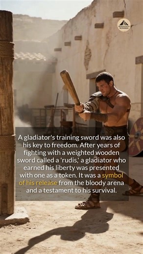 Gladiators trained with a wooden sword, the same object they received as a symbol of their freedom. #history #ancienthistory #didyouknow | Archaeological Wonders
