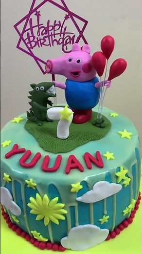 🐷 Peppa Pig Birthday Cake 🎂 | Cute Cake Decorating #Shorts