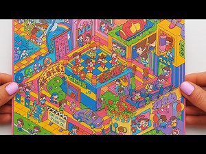 Paper DIY 3D Landscape stickers How to make a new colorful sticker scene Cute GYM Playtime Relaxing