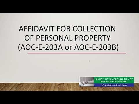 Small Estate Affidavit - Video Tutorial