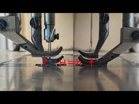 How to set the foot stroke on a sewing machine with a triple feed