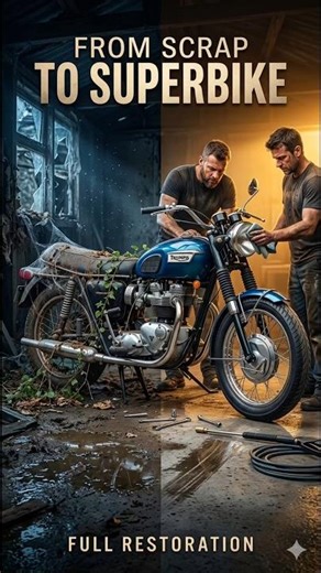 Abandoned Bike Restoration 🔥 From Scrap to Superbike | Full Transformation #shorts