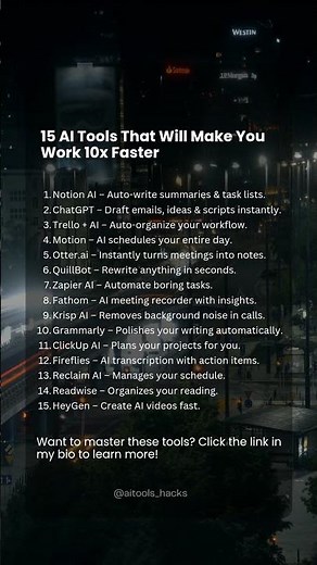 15 AI Tools That Will Make You Work 10x Faster