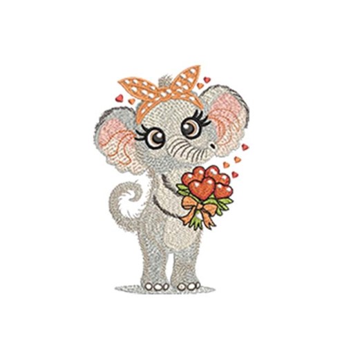Valentine Elephant Machine Embroidery Design, Colorful Animal Art (digital File, 5 Sizes, 8 Formats) - Etsy