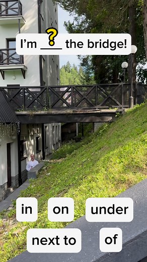 328K views · 8.8K reactions | I’m __ the bridge! #Studyenglish #learnenglish #english #speakenglish #angielski #ingles #inglés #inglês #anglais #inglese #hablainglés #grammar #quiz ‎#الإنجليزية #เรียนภาษาอังกฤษ #英語を習う #영어회화 #เรียนภาษาอังกฤษออนไลน์ #prepositions | The Grammar Goat | Facebook