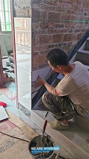 Smart Tile Install for Stair Edges! 🚀👌