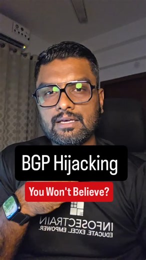 1.7K views · 46 reactions | What is BGP Hijacking and what is real fact Behinds #bgp #cybsecurity #computernetworking #infosecurity #networksecurity #cybsecurity #SOCTraining #SOCAnalyst | Prabh Nair | Facebook