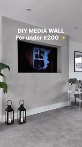 AD | DIY MEDIA WALL FOR UNDER £200 with B&Q✨Why spend thousands when you can build your own media wall for under £200?! Everything you need is at B&Q Follow this step-by-step guide to create a sleek, high-end feature in your home—without the hefty price tag. Add a fireplace, shelving, or customise it however you like!Here’s what you need: 14X C16 CLS timber (L)2.4m (W)63mm (T)38mm 36636028601433 X Gyproc Standard Tapered edge 12.5mm Plasterboard, (L)2.4m (W)1.2m 5015341011290Diall Fine Metal & w