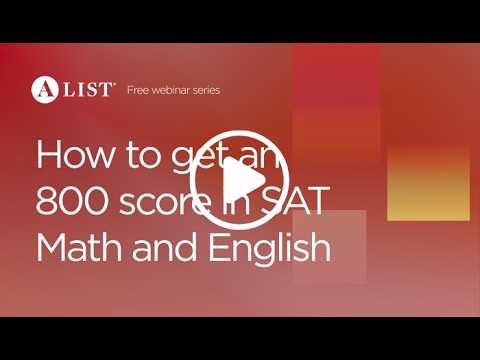 How to get an 800 score in SAT Math and English