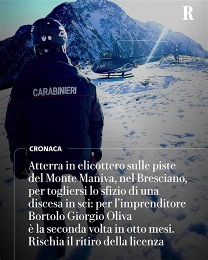 Bortolo Oliva e l'elicottero sulle piste da sci