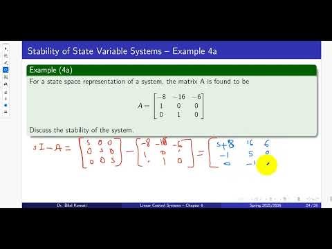 Chapters 6 - Section 4 - Stability of State Space Systems