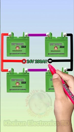 🪫 battery series connection diagram #shorts