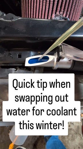 Chad Anderson on Instagram: "These little Refractometer's off Amazon make this easy to check the freezing temp before you put it away for the season. Did you remember to swap it out yet? #winterization #mechanictips #rearmountradiator #coolant"