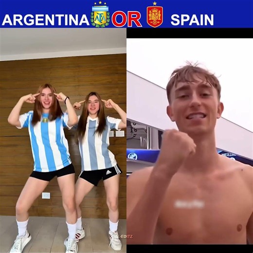 SPAIN VS ARGENTINA WORLD CUP SONG DANCE BATTLE #football #footballchallenge #shorts #worldcup