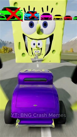 🔥 SpongeBob vs Giant Car Crash Test | BeamNG Drive #beamng #shorts