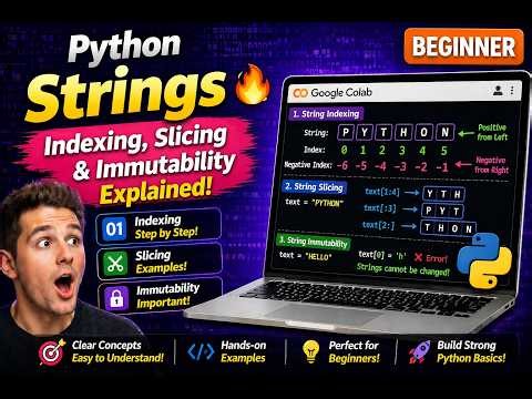 Python Strings – Indexing, Slicing Explained (Beginner Guide) #python #strings #googlecolab