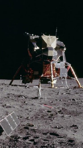 Buzz Aldrin Setting Up Scientific Instruments on the Moon During Apollo 11 🌕🔬🚀 #apollo