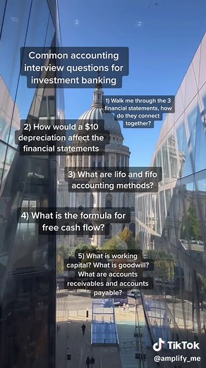 Common technical accounting questions you need to know when applying for investment banking roles! #investmentbanking #banking #interviewtips #interviewquestions #finance #accounting
