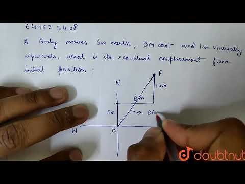 A Body moves 6m north,8m east and 10m vertically upwards,what is its resultantdisplacement from...