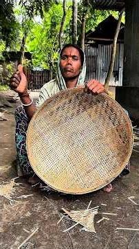 Amazing Human Skills: Weaving A Large Bamboo Basket Without Any Tools 😮 #shorts #handmade