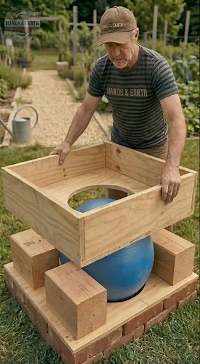 Why I Put a Fitness Ball Inside a Concrete Box! 🤯🏗 DIY Luxury Garden Sink #diy #garden