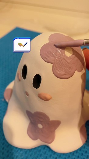 Creative Halloween Ghost Ceramic Painting | Relaxing Art Process