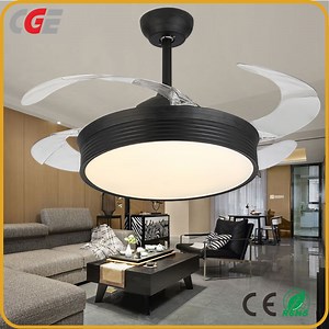 [Hot Item] Modern Retractable Ceiling Cooling Fan with Light and Remote Control for Home