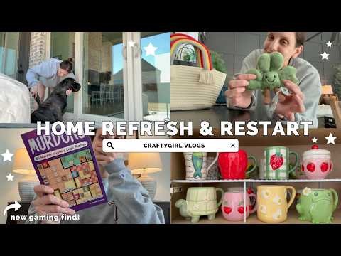 REFRESH MY HOME FOR SPRING 🌿 | New Media Room Reveal + St. Patty’s Day Basket