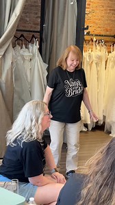 We love when the Nana of the Bride makes sure the veil lies perfectly! Who are you bringing to your bridal appointment? #weddinggown #wedding #weddinggowninspo #yeahthatgreenville #bridalshop #romanticwedding #southernwedding #greenvillesc | Ava Laurenne Bride SC