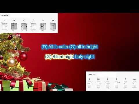 Silent Night by Michael Buble play along with scrolling guitar chords and lyrics