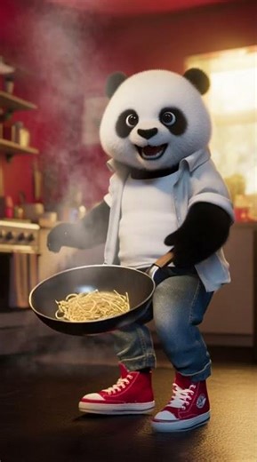 Cute Panda Cooking Noodles | Loop Short | Funny Panda Animation #shorts