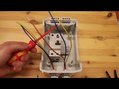 Vikavirtasuojakytkimen asennus IP65 moduulikoteloon