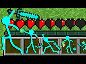 Stickman vs Minecraft EVOLUTION STICKMAN SIZE / Animation vs Minecraft Cartoon