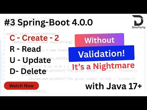 Your Spring Boot Create API Is Broken Without These Validations! | Tamil | Step by Step | DinaTechy