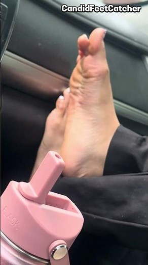#candid pretty Latina #feet on dashboard #whitetoes #foot